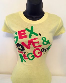Ladies Yellow Sex Love & Reggae Spandex Tees